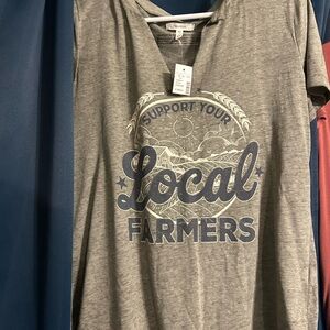 Maurices Gray 'Support Your Local Farmers' Tee